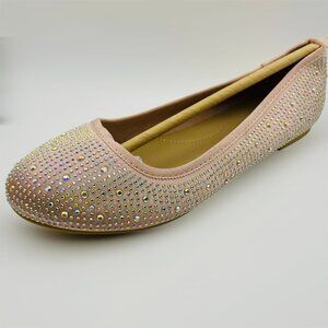 Kids' Girls' Lisa Glitter Ballet Flats Blush Size 4 Cat & Jack